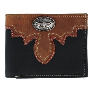 CTM Men's Leather Longhorn Concho Bifold Wallet